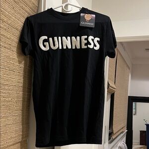 Guinness Black T-Shirt with White Chenille Logo